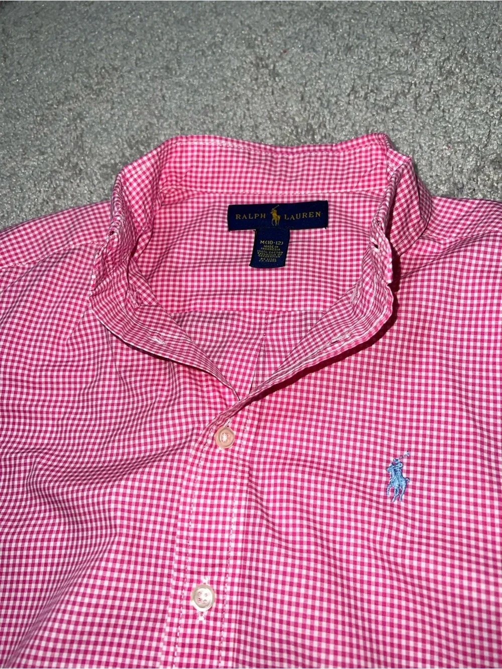 Ralph Lauren Pink Gingham Button-Down Boys Shirt